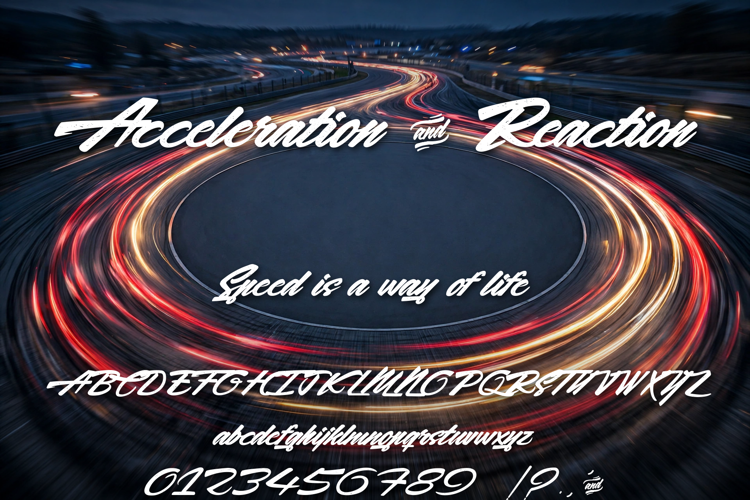 Preview of Acceleration &  Reaction Font