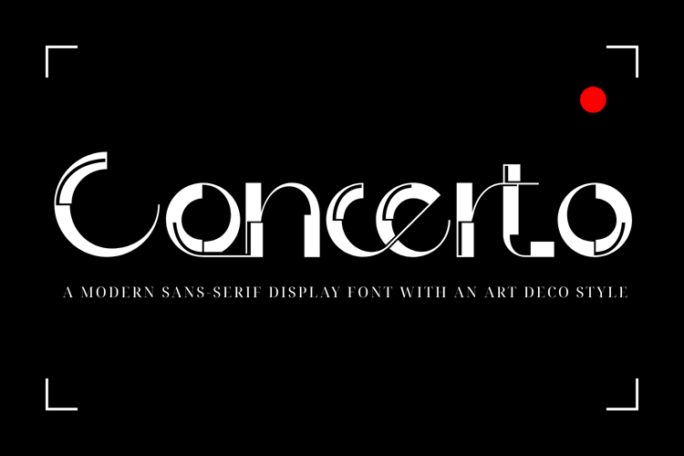 Preview of Concerto Art Deco Font