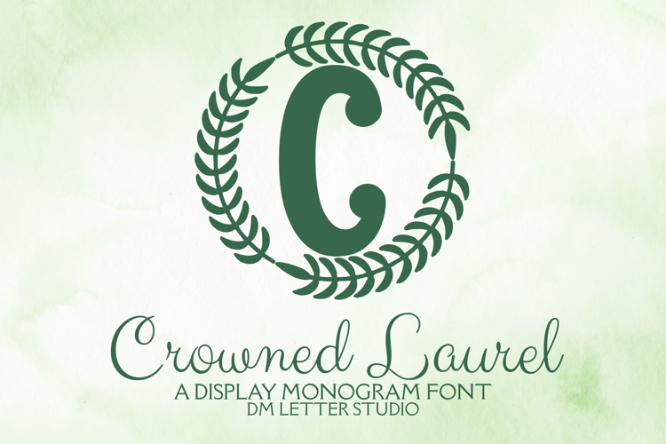 Preview of Crowned Laurel Monogram Font