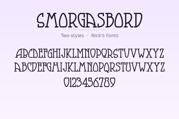 Preview of Smorgasbord Font