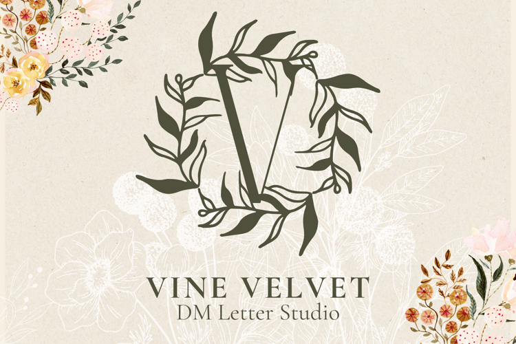 Preview of Vine Velvet Monogram Font