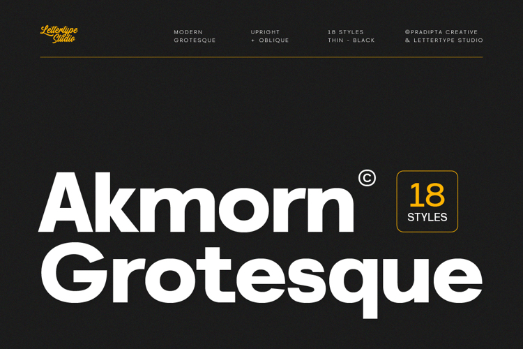Preview of Akmorn Grotesque Font