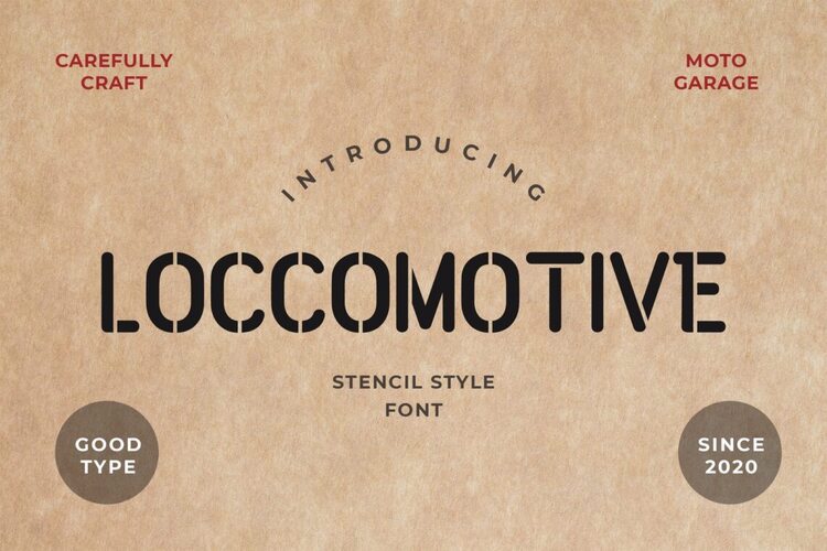 Preview of Loccomotive Stencil Military Block Font