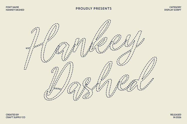 Preview of Hankey Dashed Font