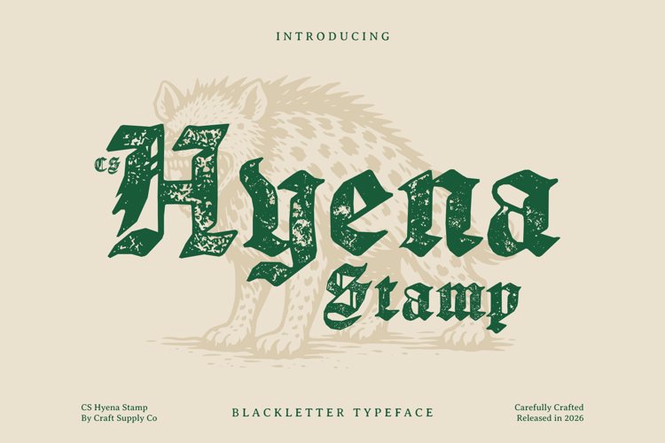 Preview of CS Hyena Stamp Font