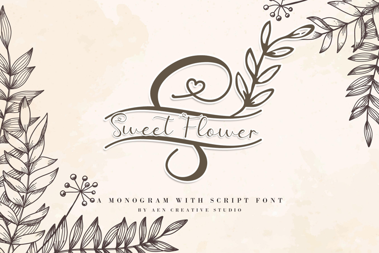 Sweet Flower Monogram Font