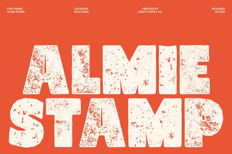 Preview of Almie Stamp Font