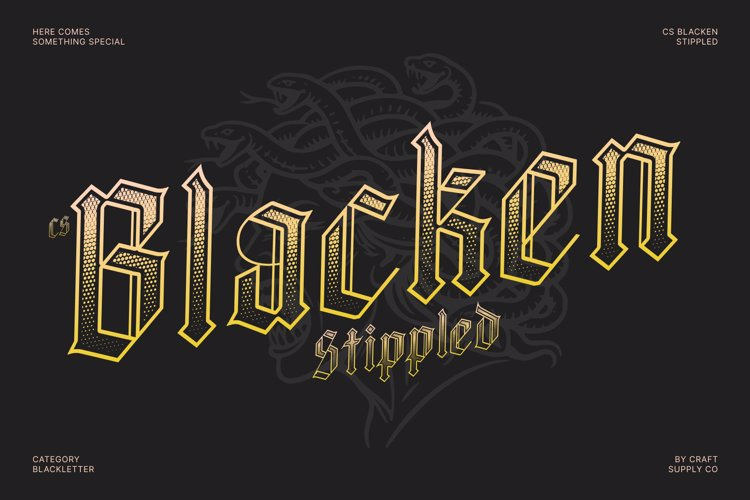 Preview of CS Blacken Stippled Font
