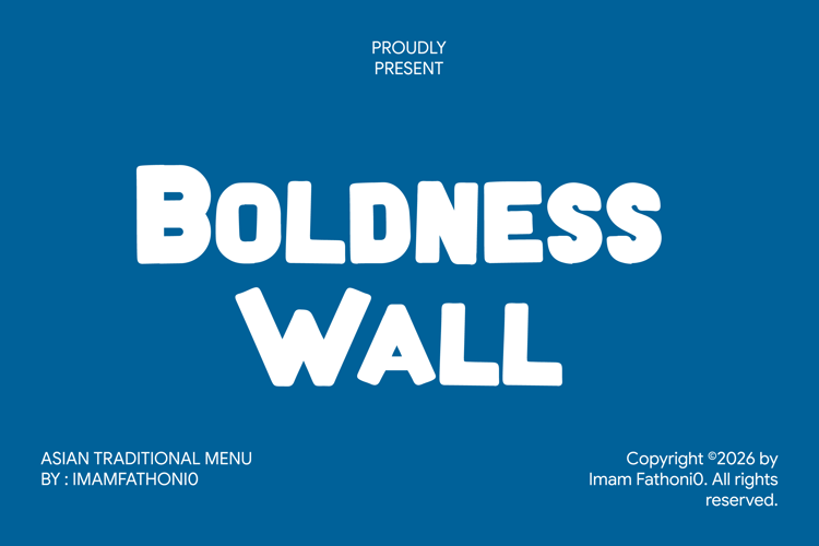 Preview of Boldness Wall Font