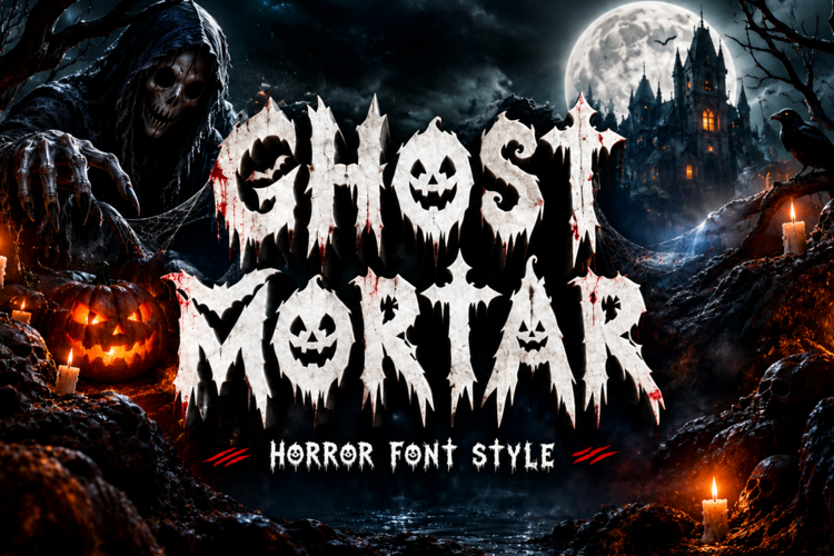 Preview of Ghost Mortar Font