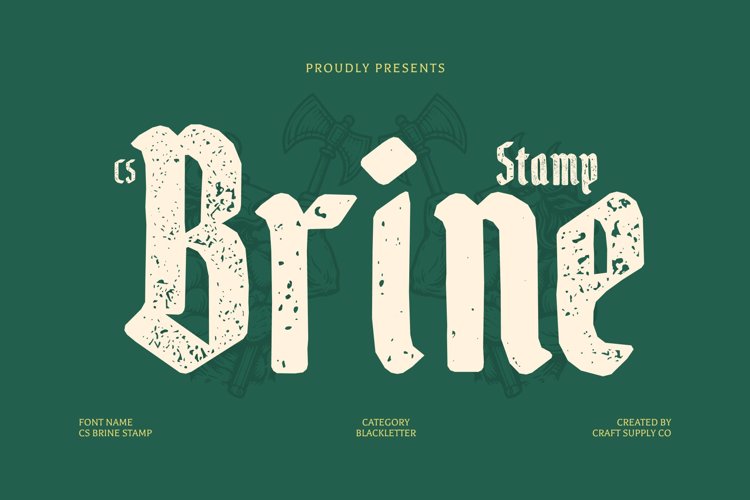 Preview of CS Brine Stamp Font