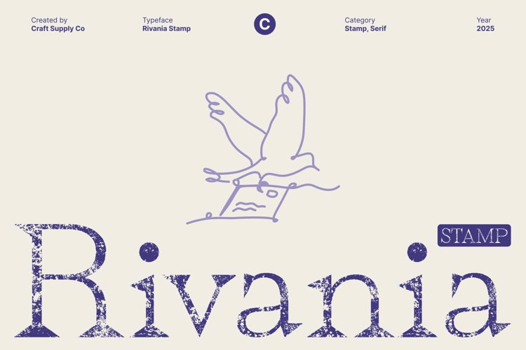 Preview of Rivania Stamp Font