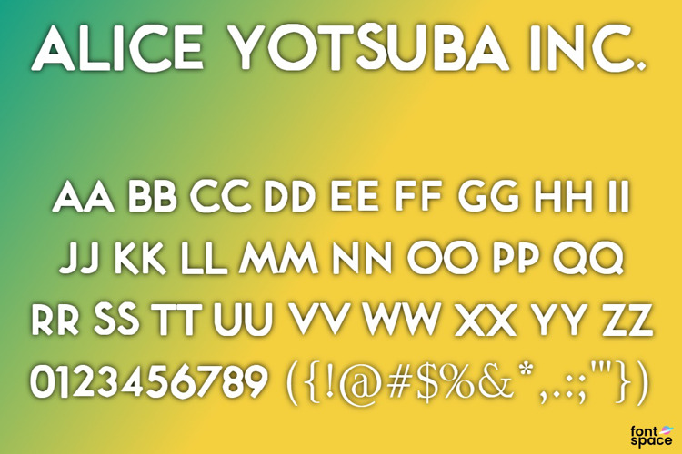 Alice Yotsuba Inc . Font