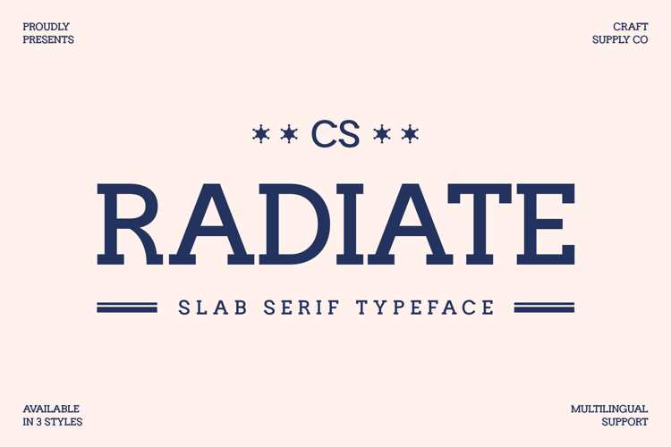 Preview of CS Radiate Font