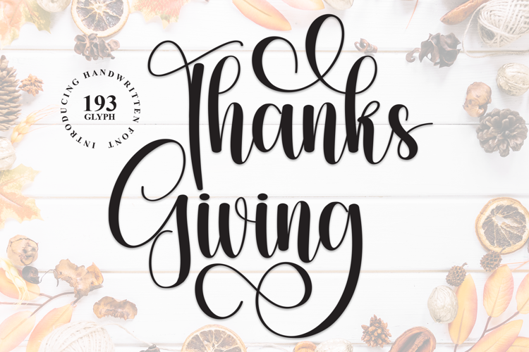 Preview of Thanks Giving Font