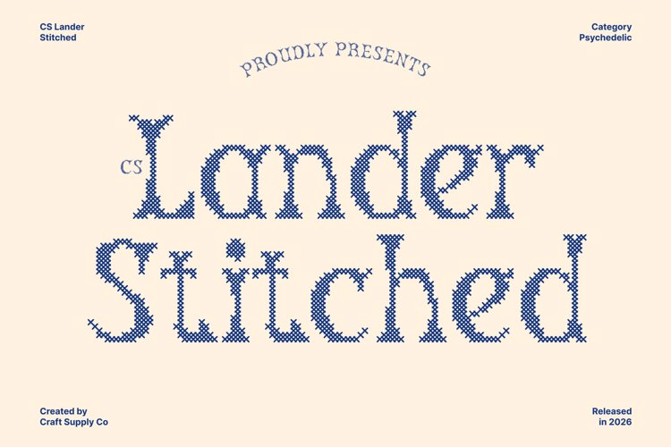 Preview of CS Lander Stitched Font