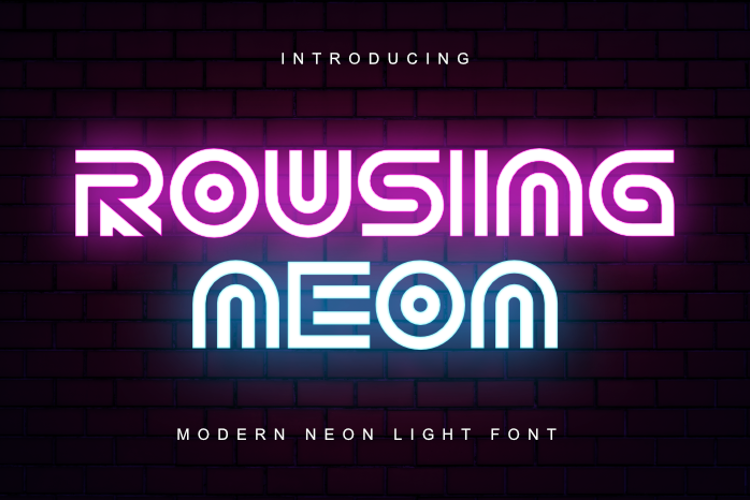 Preview of Rousing Neon Font