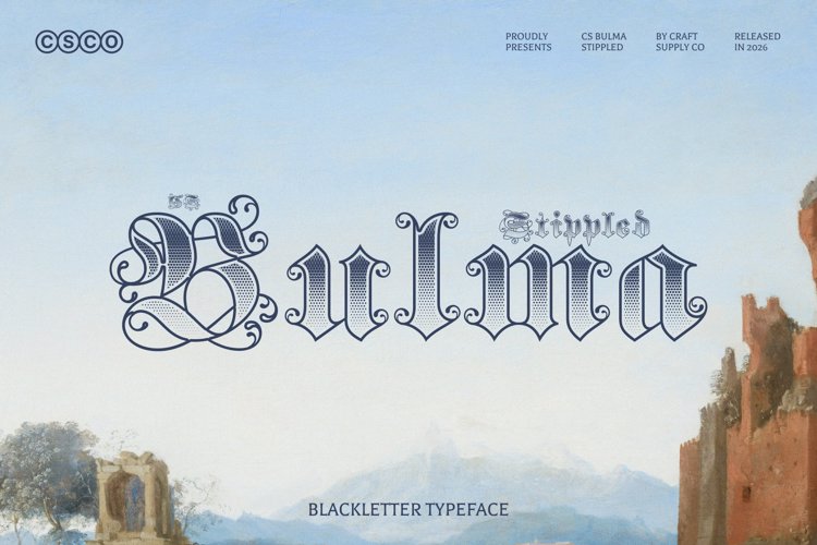 Preview of CS Bulma Stippled Font
