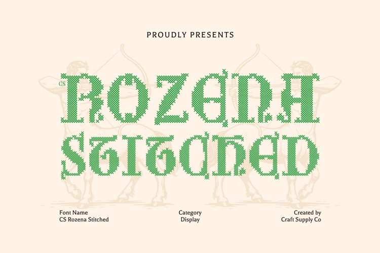Preview of CS Rozena Stitched Font