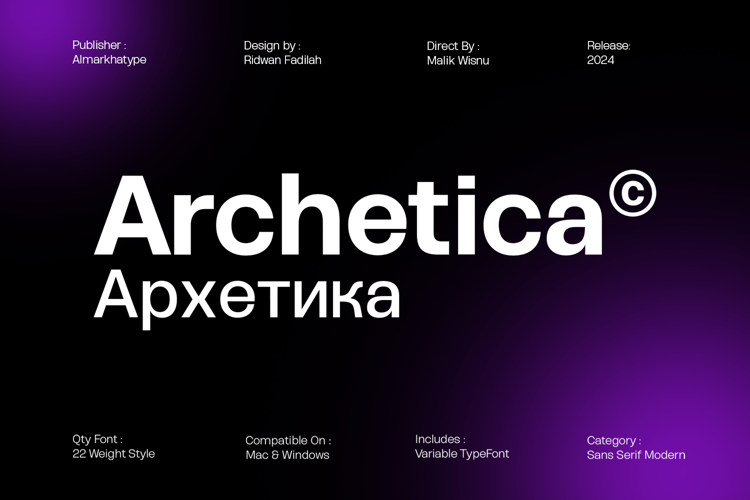 Preview of Archetica Font