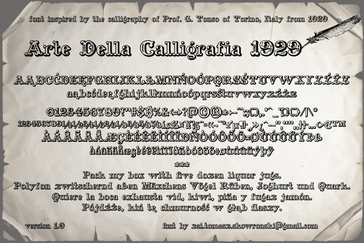 Arte Della Calligrafia 1929 Font