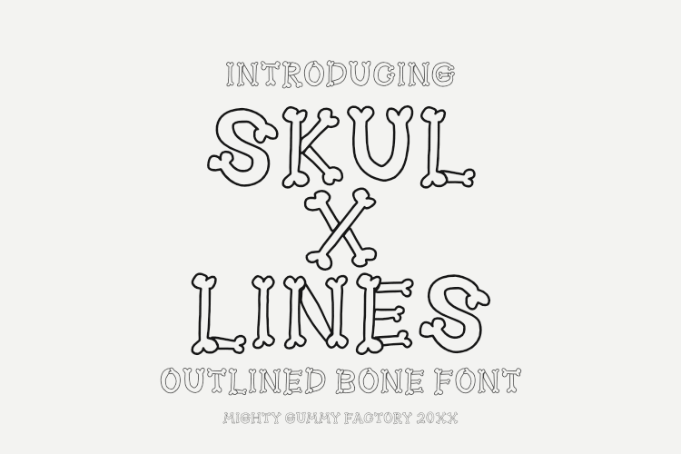 Preview of MGF Skulxlines Font