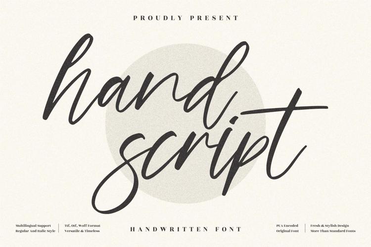 hand script Font