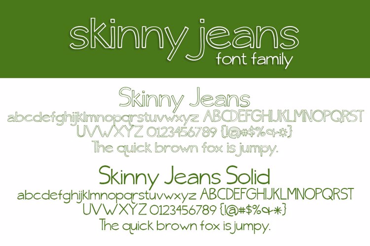 skinny jeans Font