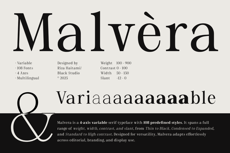 Preview of Malvera Font