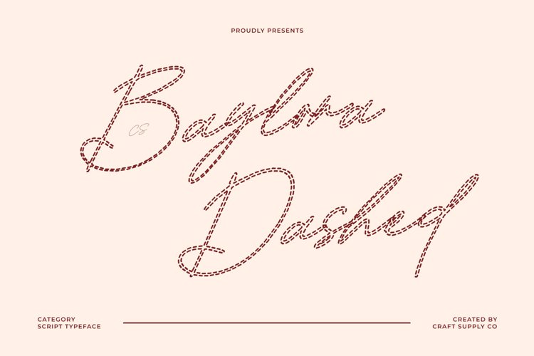 Preview of CS Baylora Dashed Font