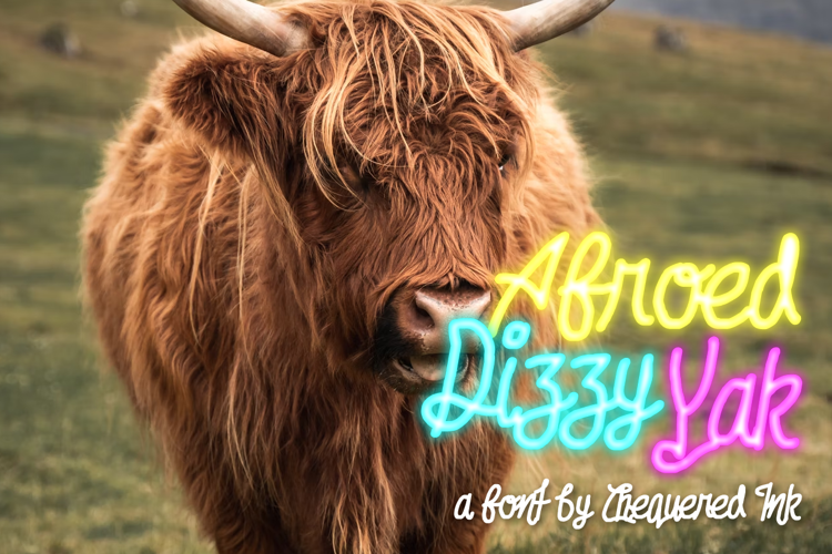 Afroed Dizzy Yak Font