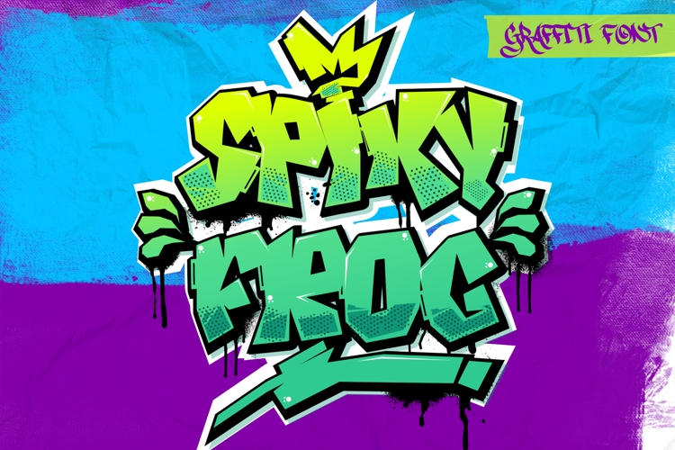 Spiky Frog Graffiti Font