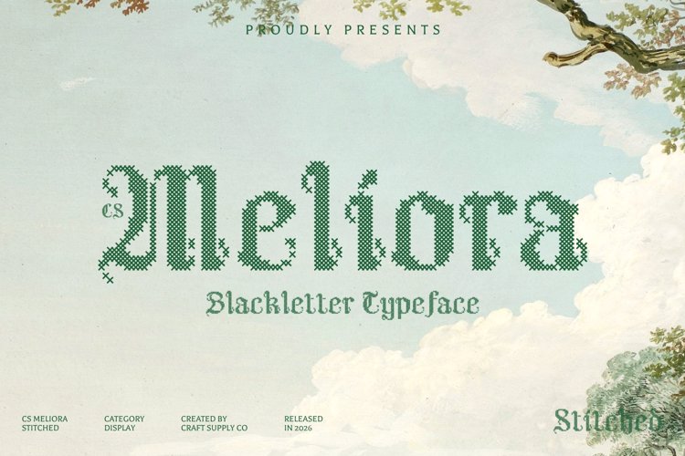 Preview of CS Meliora Stitched Font