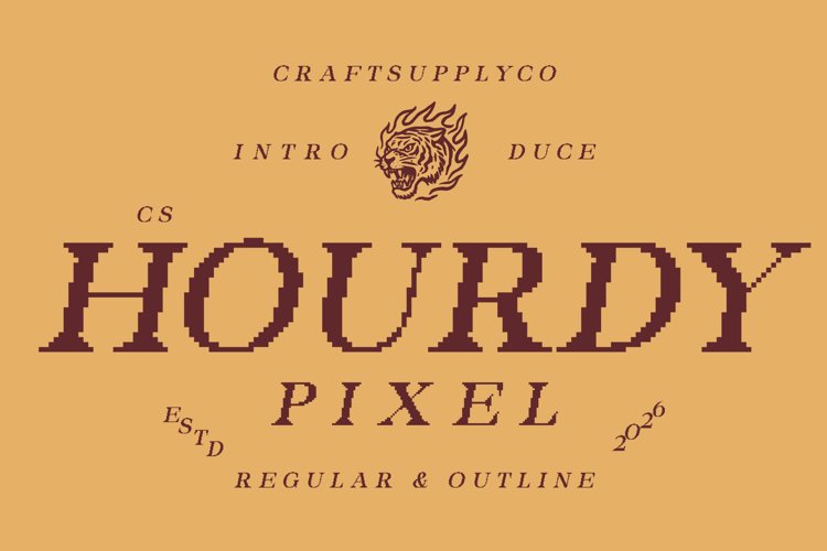 Preview of Hourdy Pixel Font