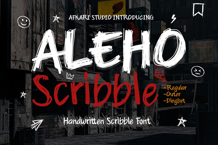 Preview of Aleho Scribble Font