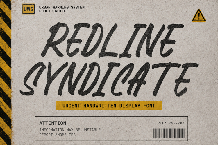 Preview of RT Redline Syndicate Font