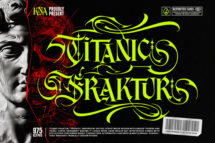 Preview of Titanic Fraktur Font