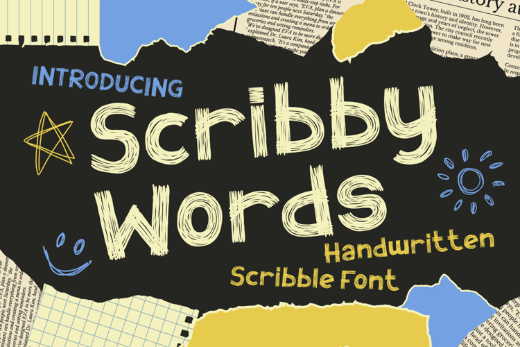 Preview of Scribby Words Font