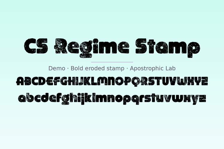 Preview of CS Regime Stamp Font