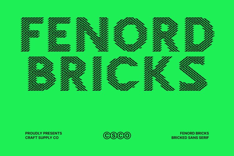 Preview of Fenord Bricks Font