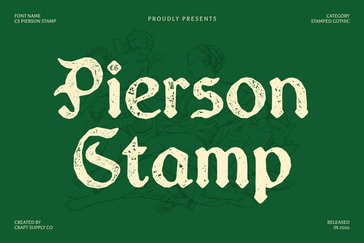 Preview of CS Pierson Stamp Font