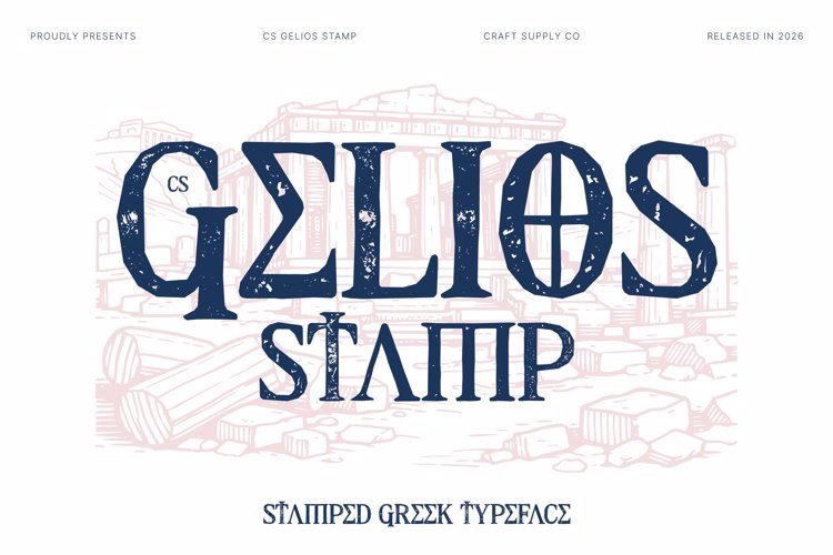 Preview of CS Gelios Stamp Font