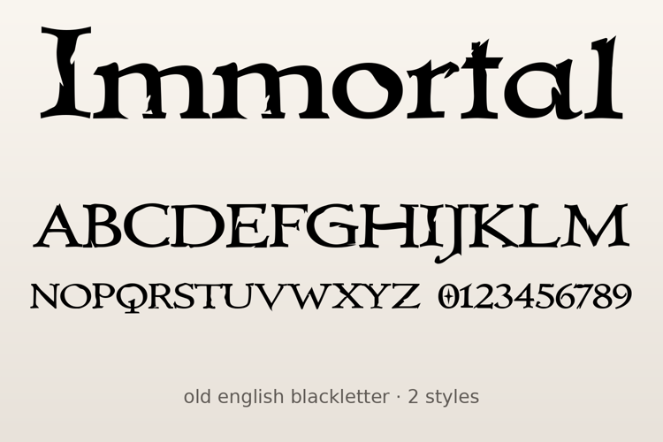 Preview of Immortal Font