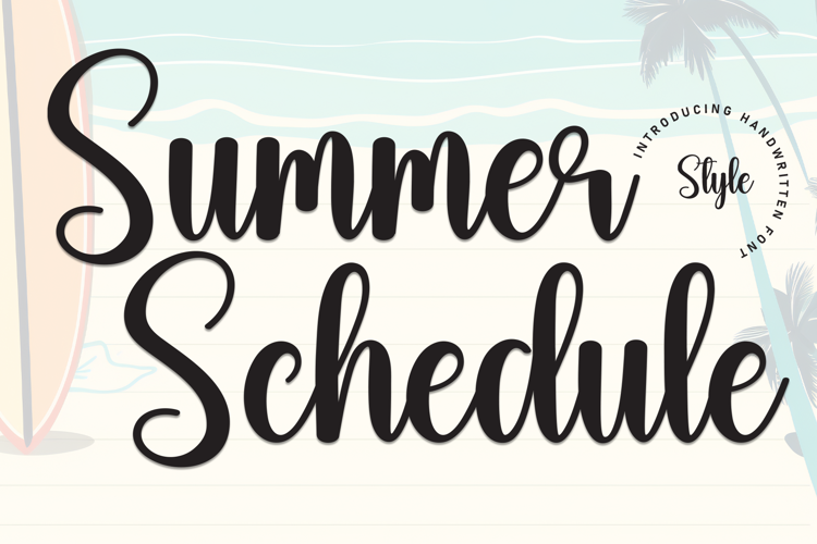 Preview of Summer Schedule Font