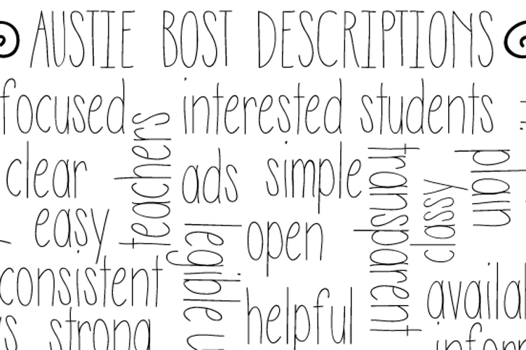 Austie Bost Descriptions Font