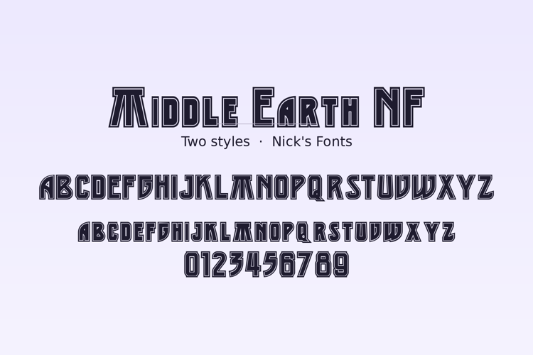 Preview of Middle Earth NF Font
