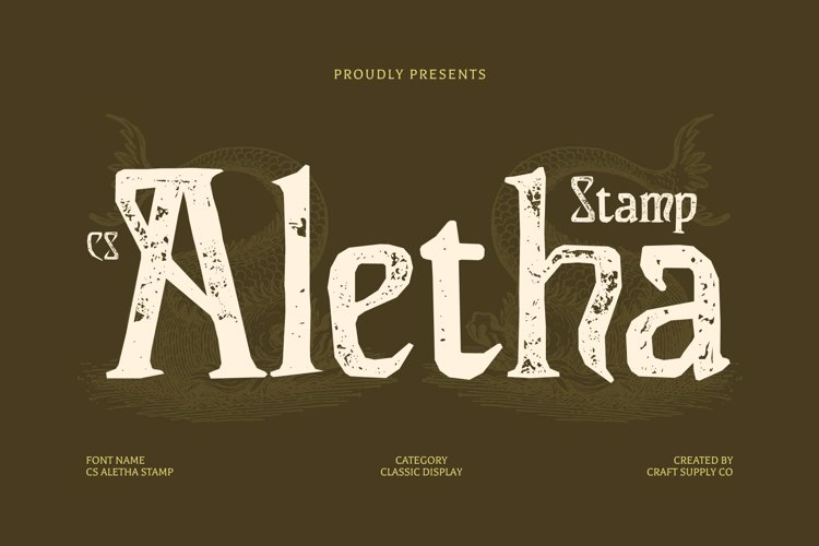 Preview of CS Aletha Stamp Font
