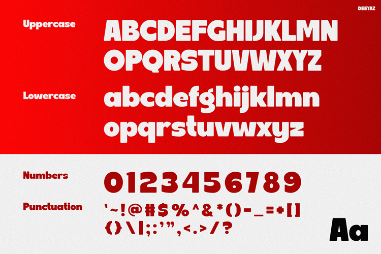 Preview of DEEYAZ Font