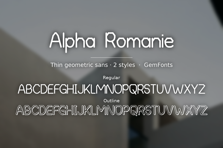Preview of Alpha Romanie Font