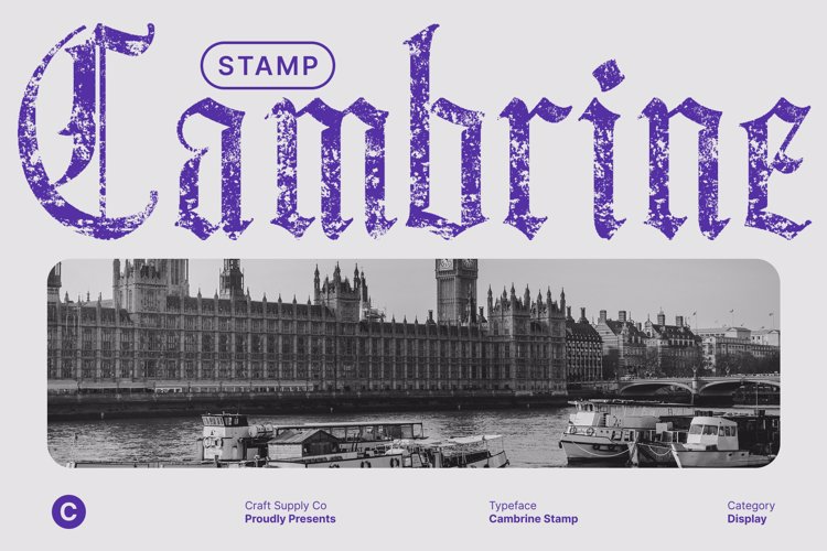 Preview of Cambrine Stamp Font